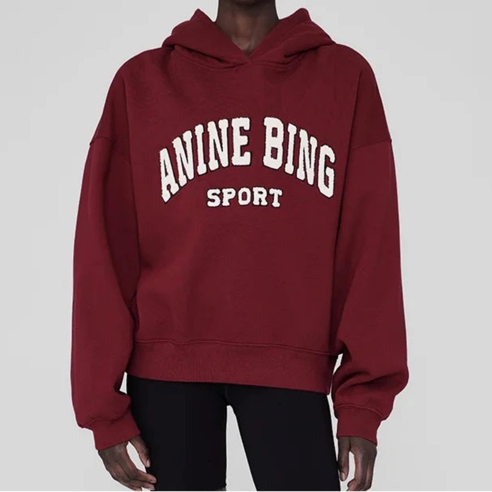 Anine Bing Sport Burgundy Hoodie